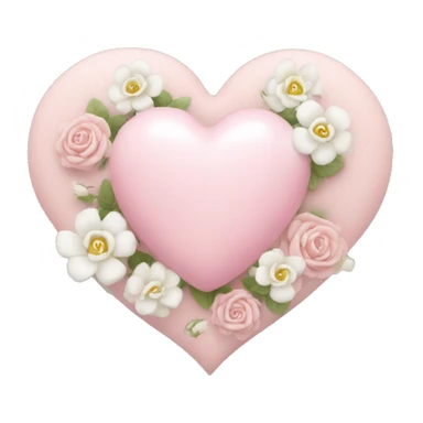 Baby pink heart with white rose flowers around it sticker