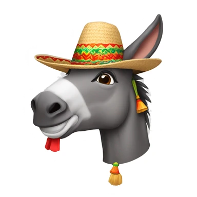 donkey with a mexican hat sticker