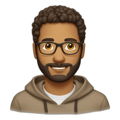 brown-moroccan-person-glasses-hoodie-beardless sticker