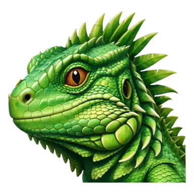 
simple, plain, iguana, front face view sticker