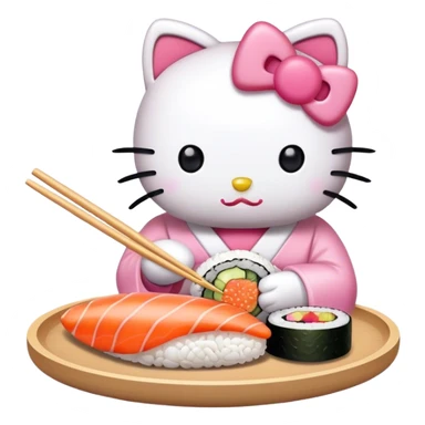 Hello kitty eat sushi sticker