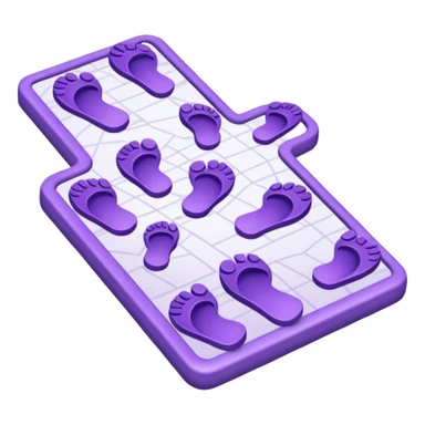 "Forty-two purple footsteps moving across a map inside an open house." sticker