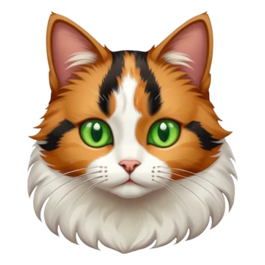 cat with white, brown, and black fur sticker