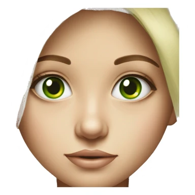 realistic portrait of a girl green eyes sticker