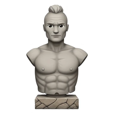 Cinematic realistic ultra HD - musician Sting as a torso antique stone sculpture sticker
