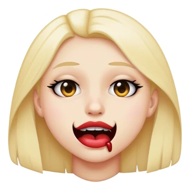 Emo emoji biting lip  sticker