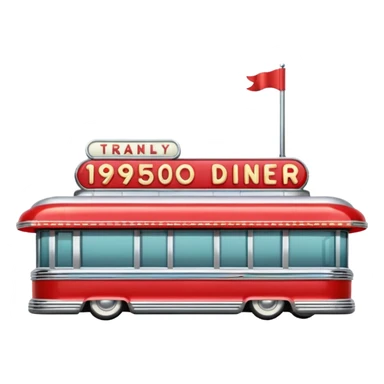 1950s diner exterior facing right sticker