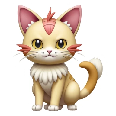 Meowth-Skitty-Pokémon-Fakémon-hybrid-creature (full body) sticker