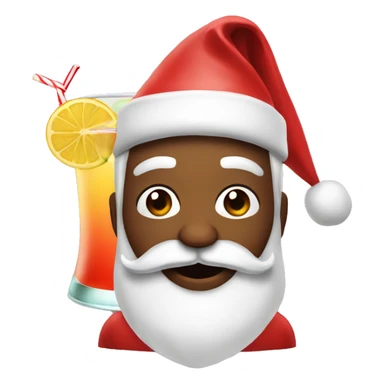 Santa with a mai tai sticker