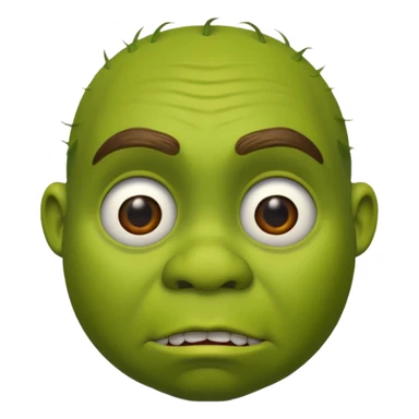 Shrek emoji face showing a confused sticker