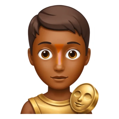 A portrait cast with tin sticker