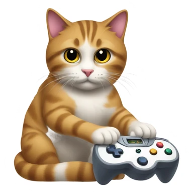 Cat playing video game sticker