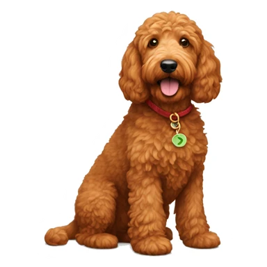 Red golden doodle sticker