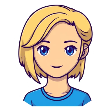 best friends , a brunette with blue eyes and a blondie with brown eyes sticker