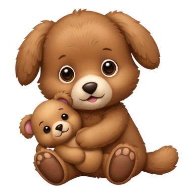 cute brown Puppy + teddy bear sticker