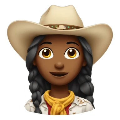 Western girl cow sticker