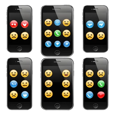 mobile phone emoji, communication theme sticker