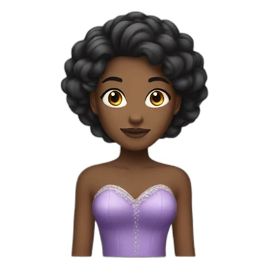 Black women with long hair princess sticker