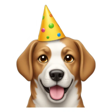 Dog party hat sticker