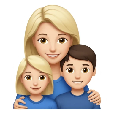 Matka brunetka se raduje se svým dvanáctiletým blonďák synem sticker