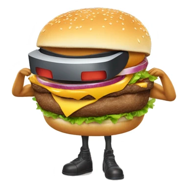 a humanoid burger playing vr sticker