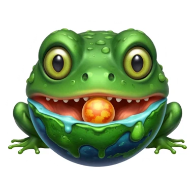 Frog devouring planets sticker