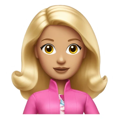 Blond barbie with pink clothes  sticker