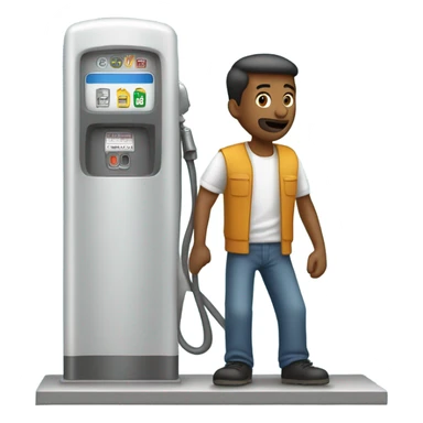 man putting gas in car at gas pump sticker