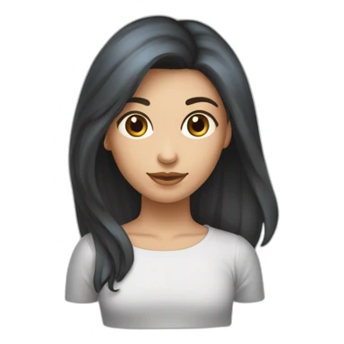 Fait moi une fille brune aux yeux bleus avec les cheveux lisses jusqu’au épaules sticker