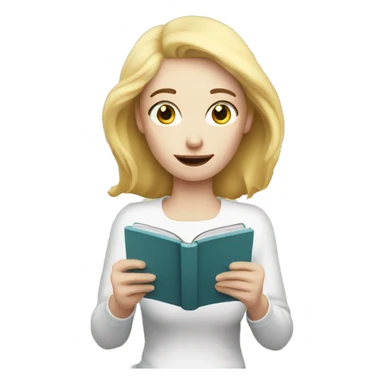 Pale woman reading kindle sticker