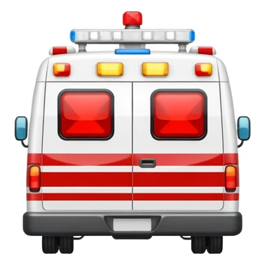 ambulance emoji, back view sticker