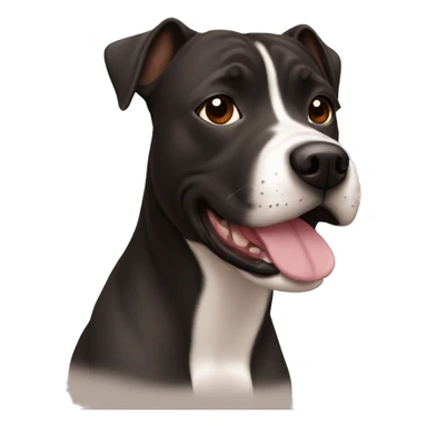 black staffie with brown hair girl sticker