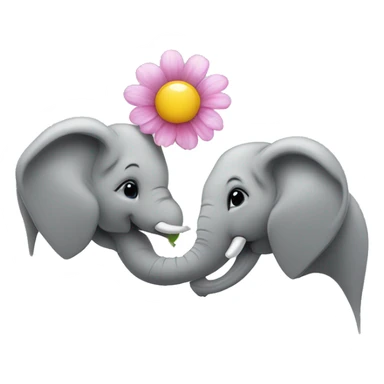 Two elephant rising up with Surrogate flower inth center sticker