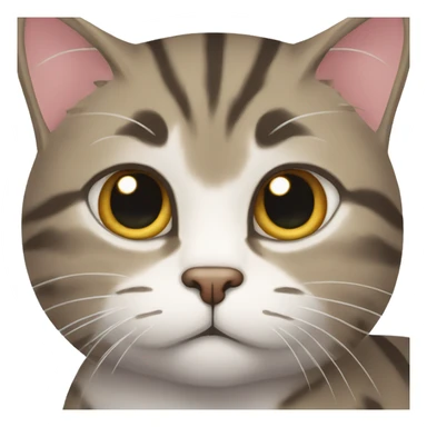 mackarel tabby cat with white chest bored expression sticker