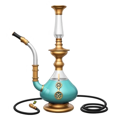 realistic modern hookah, sleek metal and glass design, ceramic hose, minimalistic, high detail, emoji style
 sticker
