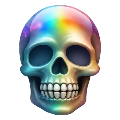 Rainbow Opal gemstone crystal skull sticker