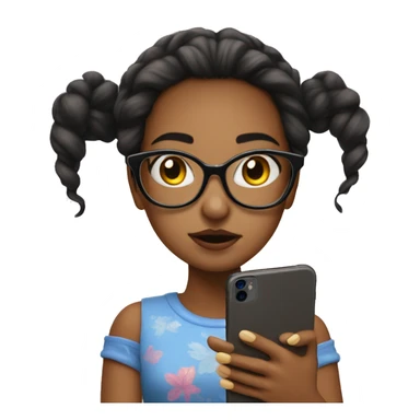 Girl with huge glasses whriting on a new iphone 16 sticker