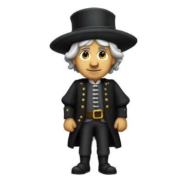 christopher columbus full body with grey hair and black tophat sticker