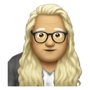 Old tanaka fat Light hair with glasses sticker