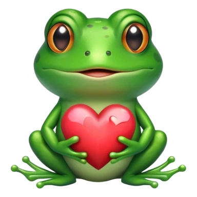 Grenouille avec un cœur dans les mains  sticker