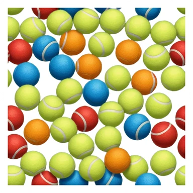 red yellow orange blue green tennis balls sticker