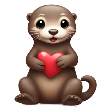 Cute otter in love with hearts sticker