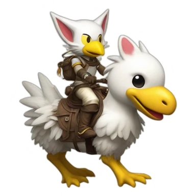 Moogle riding chocobo sticker
