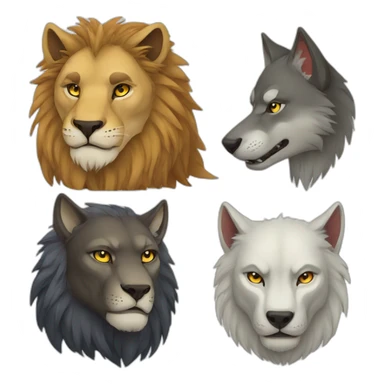 Lion wolf chimera sticker