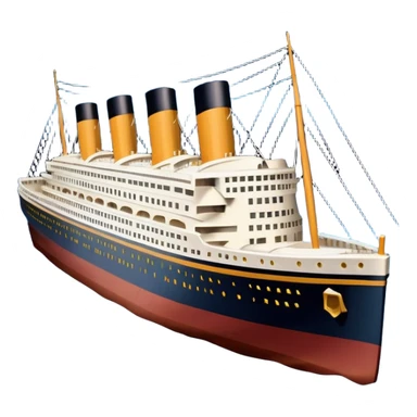 Titanic ship half submerged in icy water at night sky sticker