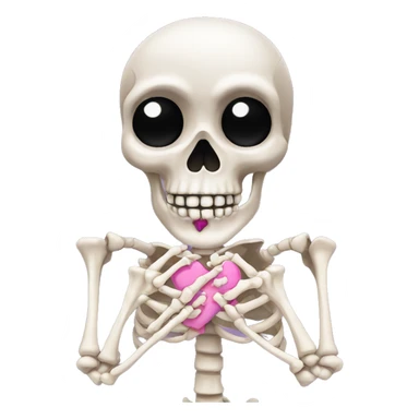 Skeleton with pink nails sticker