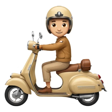 A classic vespa rider with my brothers face. sticker