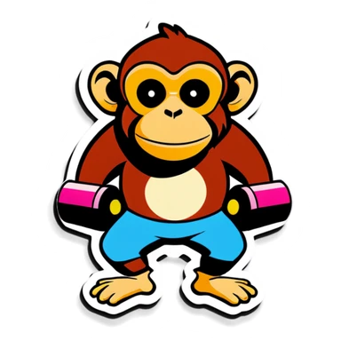 Monkey in the gym sticker