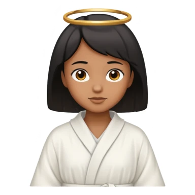 angel with brown skin, short black hair sticker