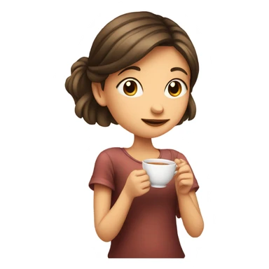 Girl sipping tea sticker